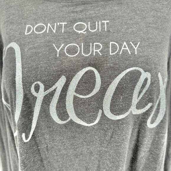 Cacique Sleep Shirt Womens 26/28 Gray Don't Quit Your Day Dream Soft Cotton Poly - Picture 2 of 8